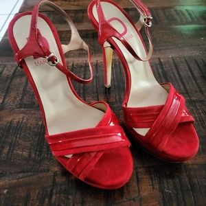 Designer Gianni Marra Red Patent Leather Women Heels Shoes Eu 40 Floor Model